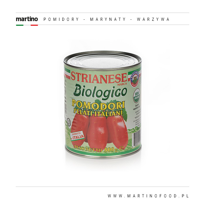 POMODORI PELATI INTERI BIOLOGICI – Organiczne obrane pomidory