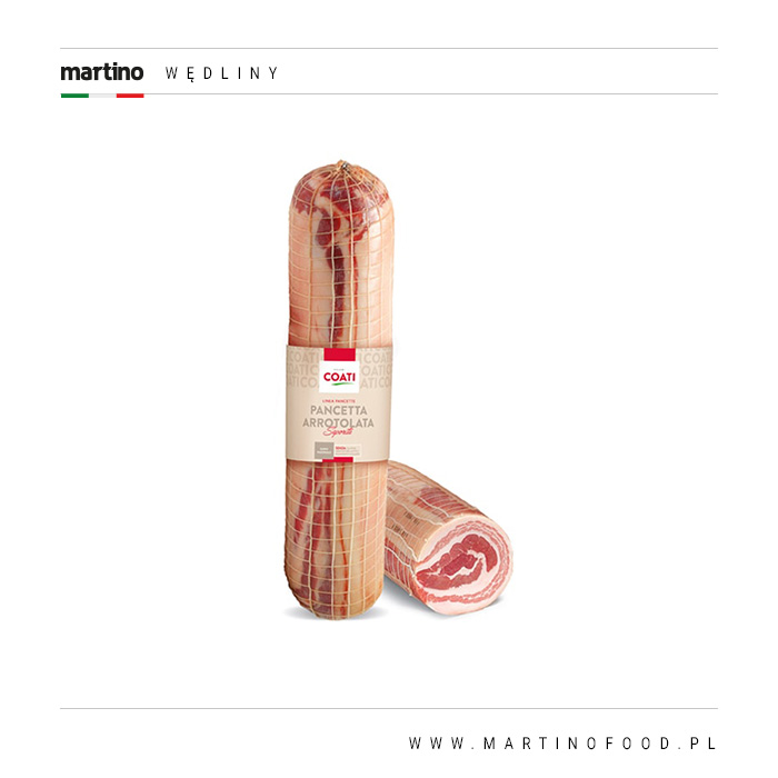 PANCETTA ARROTOLATA STAGIONATA – Sezonowany boczek rolowany. Bez glutenu bez laktozy